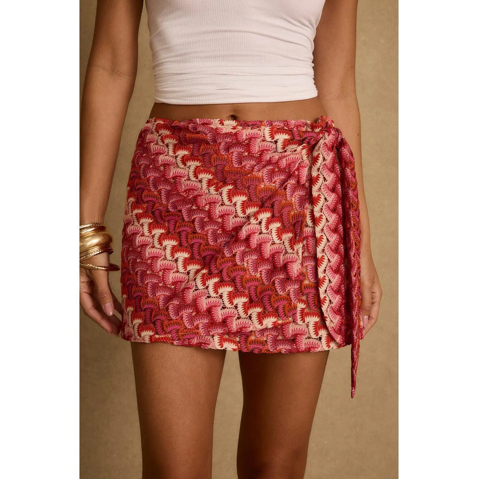 Amaya Crochet Wrap Mini Skirt