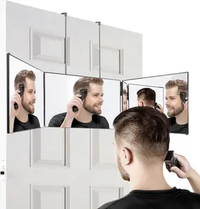 The 360 Mirror - 3 Way Mirror for Self Hair Cutting - Adjustable Trifold Barber Miror to Cut Your Own Hair - Tri Fold Self Haircut System for Men and Women Braiding - Three Sided Miror for Haircuts