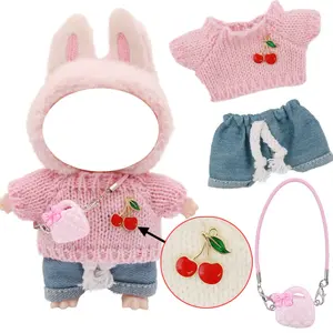 Plush Doll Clothes Set for La-Bu-Bu Dolls, Soft Fabric Costume, Fashion Doll Accessories, Doll House Decor, Gift Collection