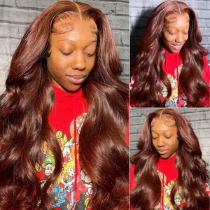 【LIVE SALE】Unice Hair 22'' Reddish Brown Body Wave Wig 7x5 Pre everything HD Lace Closure Human Hair Glueless Put on and Go Wigs