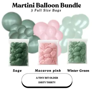 Martini Balloon Bundle - Sage Green, Macaron Pink, Winter Green