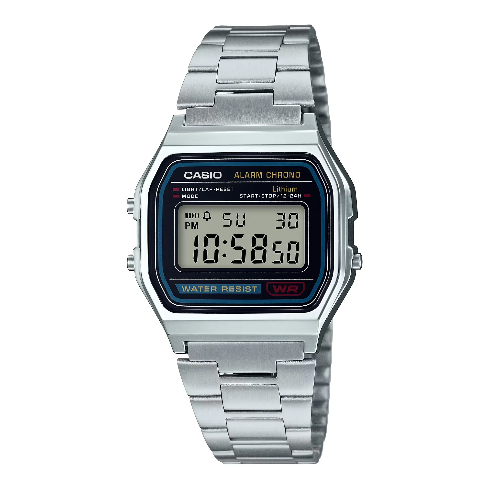 Casio Men’s Vintage Digital Stainless Steel Watch Silver - A-158WA-1R