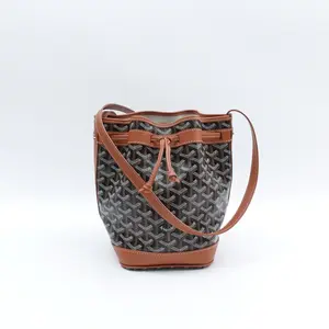Pre-owned Goyard Coated Canvas Shoulder Bags Petit Flot Black Shoulder Bag T10394514