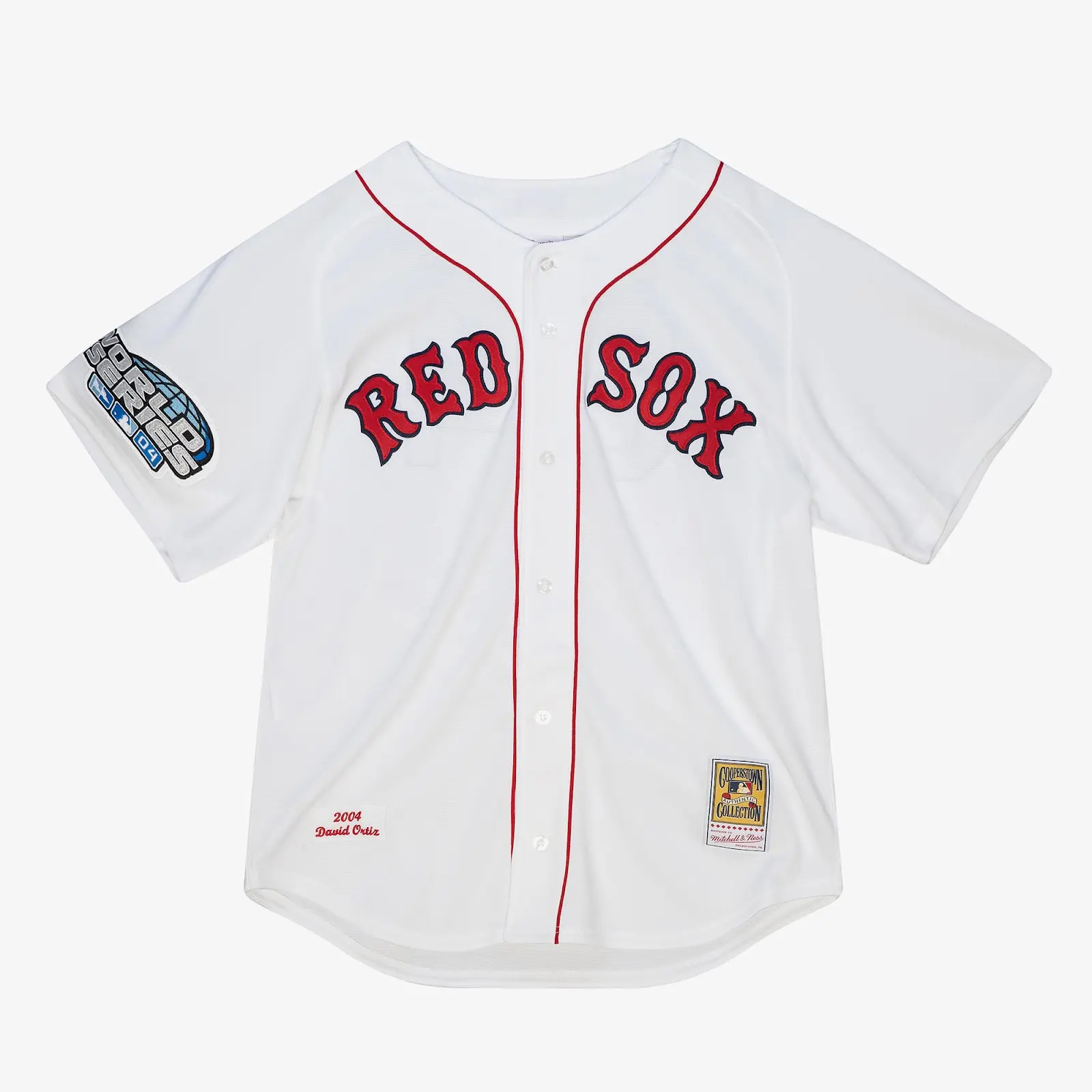 David Ortiz Boston Red Sox White 2004 Authentic Player Jersey - Mitchell & Ness MLB Throwback, 00s Retro Baseball Jersey