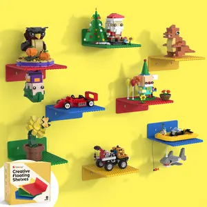 Dual-Sided Floating Shelves - 8PCS Colorful Display Set, Supports Up to 5.5 lbs - Permanent Screw Mount (Hardware Included)