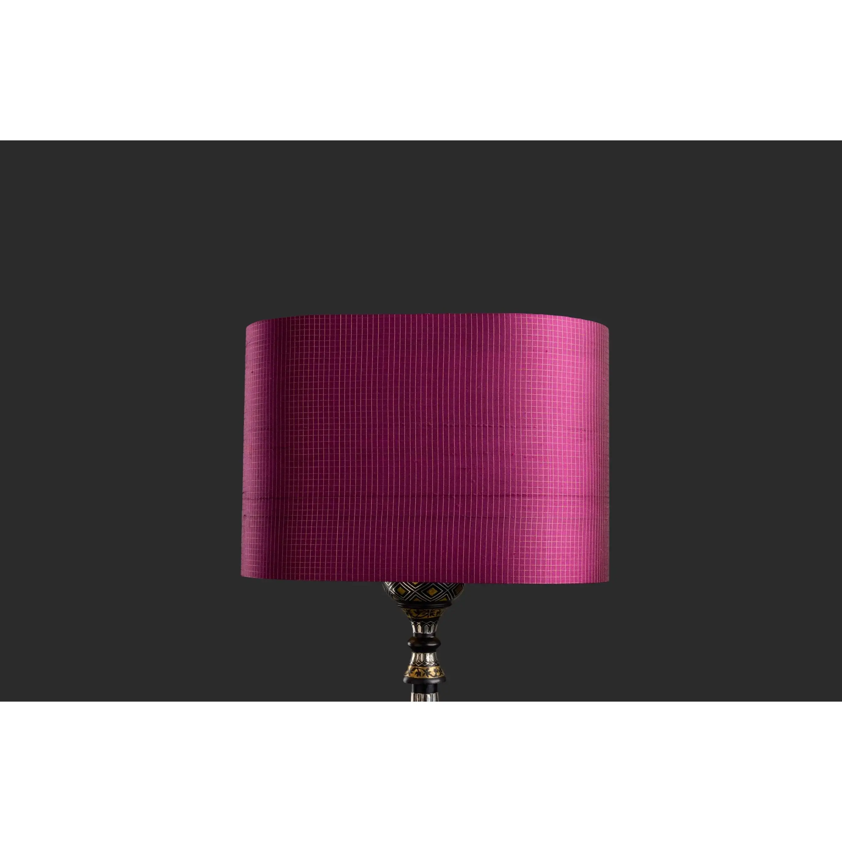 Handwoven Silk Lampshade in Pomegranate Ink