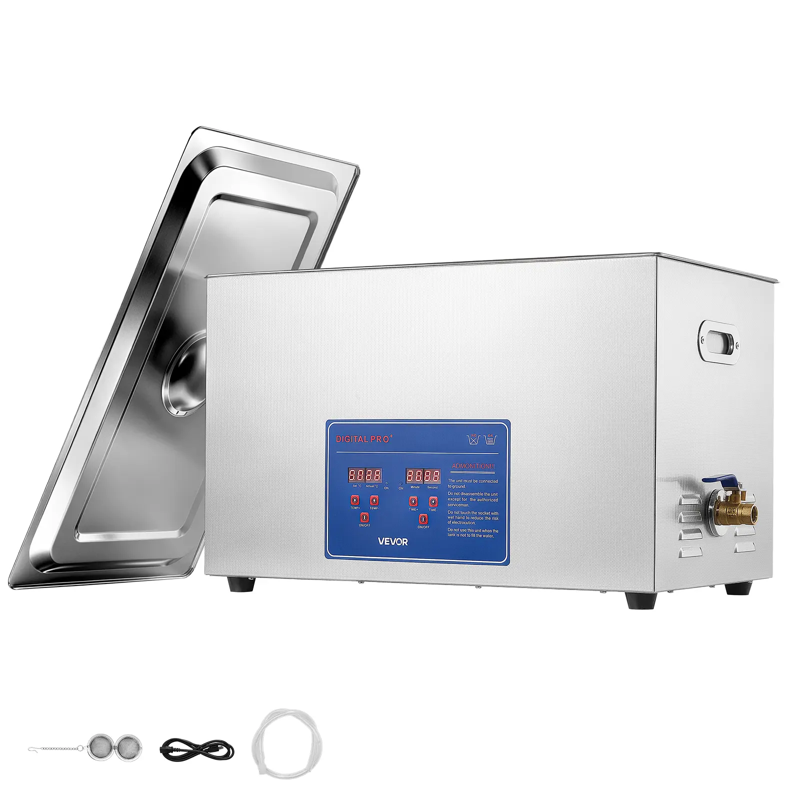 【SummerFinds】VEVOR Ultrasonic Cleaner 30L-Class Capacity Ultrasonic Parts Cleaner 40kHz, Digital Time and Temp Control, Stainless Steel Ultra Sonic Cleaning Machine with Cleaning Baskets, for Auto Parts, Glasses