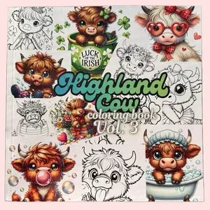 Highland Cow Coloring Book Vol. 3: Whimsical Pages of Shaggy Cows, Scenic Highlands & Relaxing Creativity for All Ages