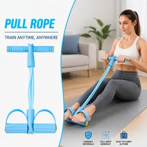 Multi-Functional Pedal Resistance Band, 4-Tube Elastic Fitness Equipment for  Training