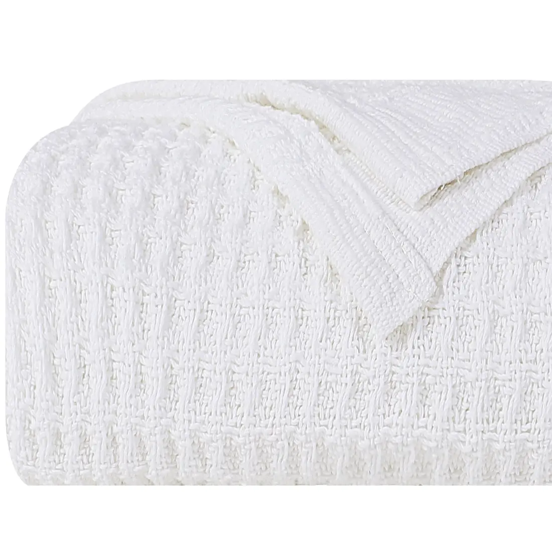 PiccoCasa 100% Cotton Thermal Blanket Soft Lightweight Knit Throw Blanket Waffle Weave Home Decors Knitted Blanket for Couch, Bed, Sofa, Travel-47" x 70"