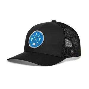 Detroit Trucker Hat  |  Black DET X Football Snapback