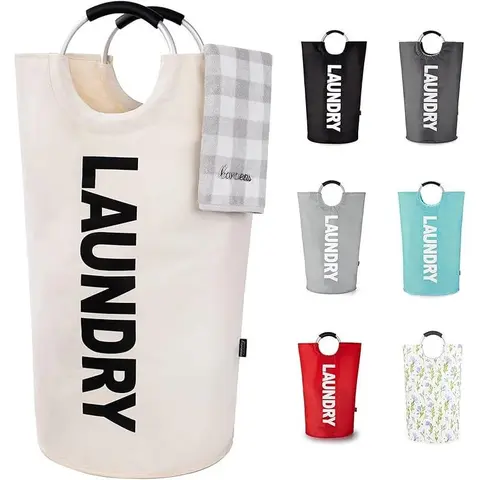 High-Capacity Oxford Waterproof Laundry Basket - Durable, Portable, Foldable, Space-Saving Modern Storage Organizer with Soft Handle for Bathroom, Laundry Room, Laundry Baskets