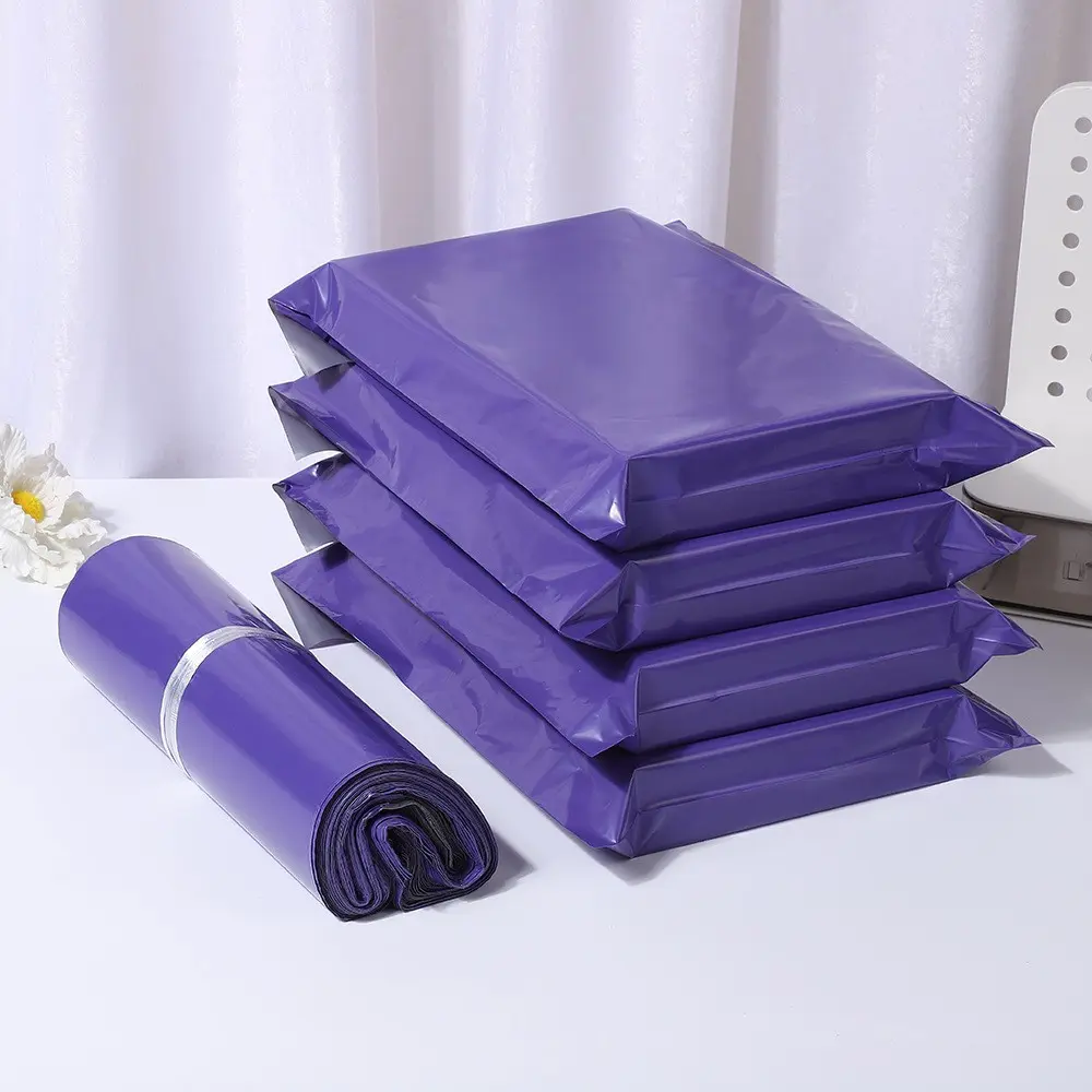 100 pcs of purple express bags, blank purple mailing bags, Poly Mailer, Postal Bags, Shipping supplies, used for safe transportation, suitable for packaging clothing, stationery, party gifts, versatile packaging, meeting all your needs