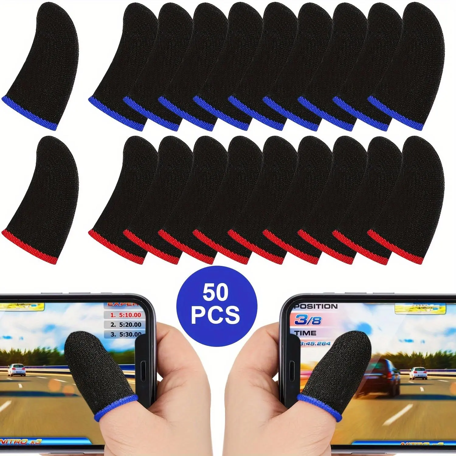 Gaming Finger Sleeves, Anti-Sweat Breathable Seamless Touchscreen Thumb Covers, Mobile Gaming Accessories, for All Touchscreen Devices, Game Console Accessories, Game Peripherals, Gaming Products, Gaming Items, Gaming Stuff