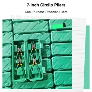 7-inch Dual-Purpose Card Spring Pliers Set - Elbow & Straight Head, Inner & Outer Bending Manual Heavy Duty Hand Tools, Tool Kit Set for Crafting & Repair Tasks