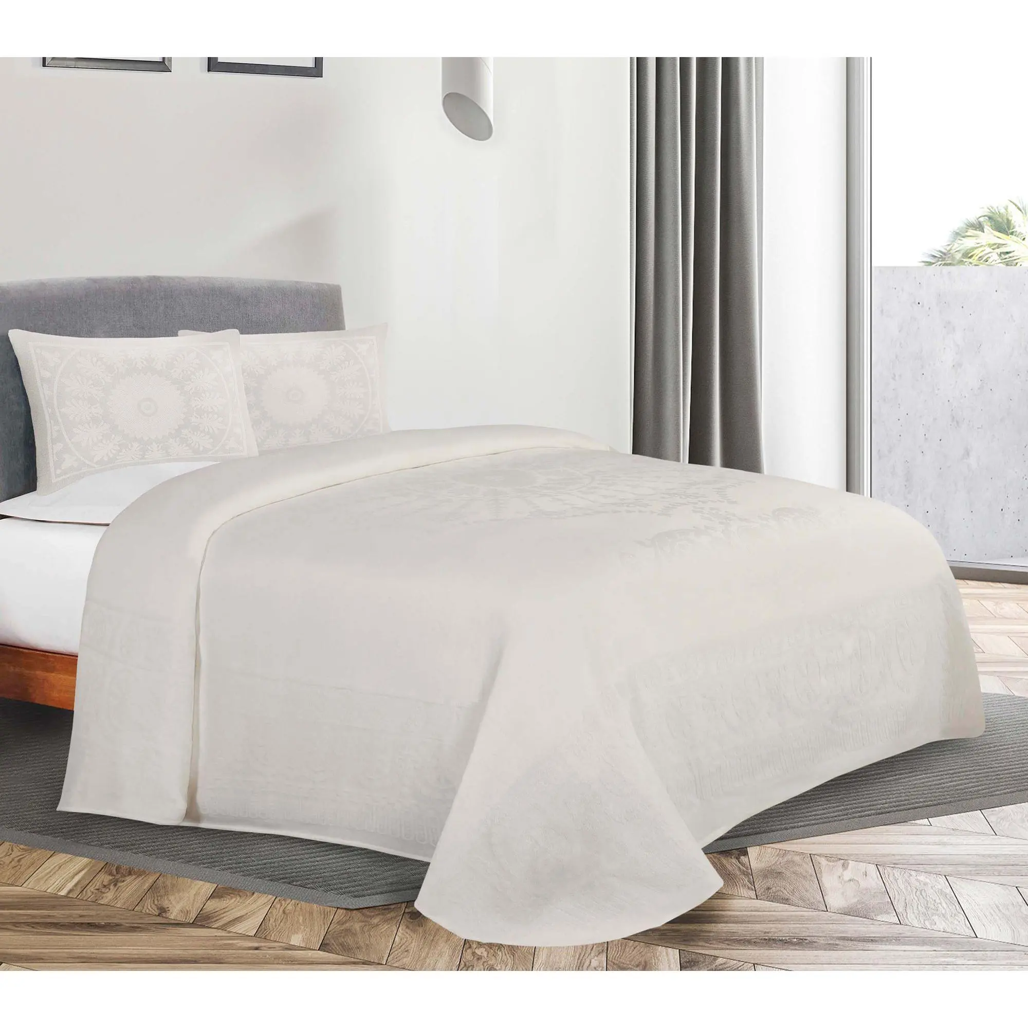 Superior Lightweight Cotton Blend Oversized Bed spread, Twin