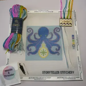 Compass of the Deep — Modern Needlepoint Kit (Small Design)