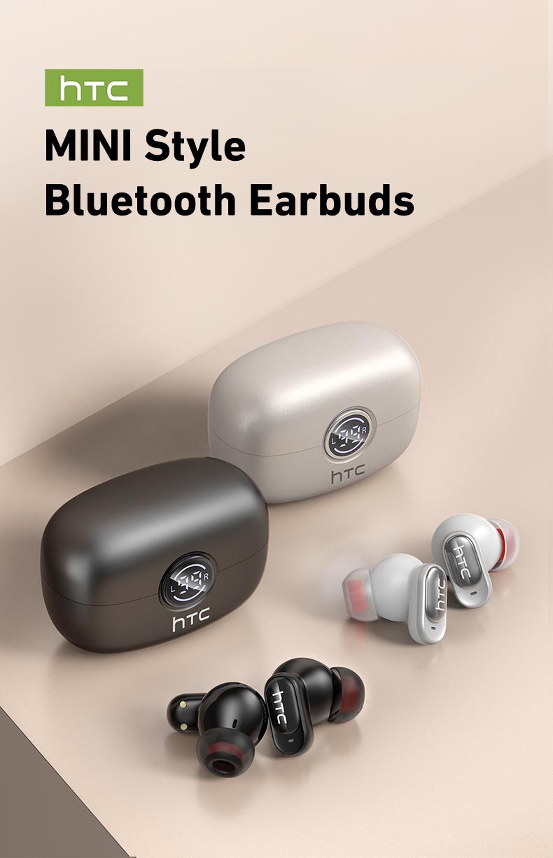 HTC NE79 Invisible Earbuds Bluetooth, Wearable Tech IPX5 Waterproof Tiny Mini Short Handle, Sleep-Easy Mini Bluetooth Rechargeable Smart Earphones & Headphones for Work, Sport, Gifts For Him, Mens Gifts