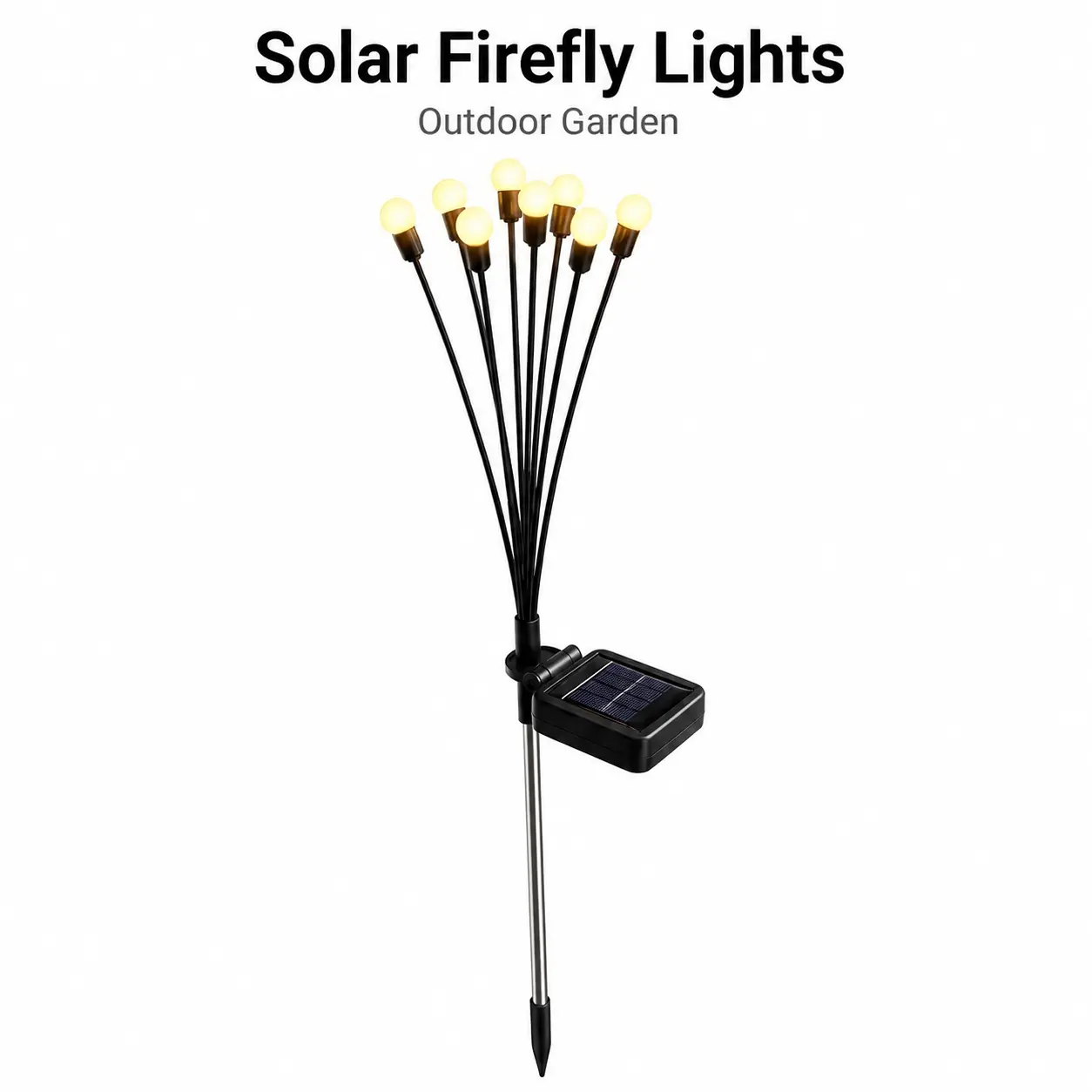 2-Pcs Solar Swaying Firefly Outdoor Lights - Waterproof Garden Decor for Pathway, Holiday, Gardens, with Festive Appeal, Ideal Gifts for Home Improvement Lighting Accessories