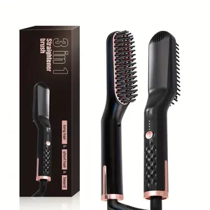 Men's Beard Straightener, Advanced Heating Beard Brush with Anti-Scald Function, Beard Straightening Comb Men's Gift for Dad