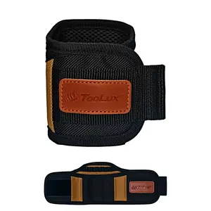 Magnetic Wristband for Screws & Nails with 10 Strong Magnets, Adjustable Tool Wrist Strap with 5 Slots for DIY, Construction & Repair