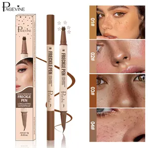 Freckle Stamp Pen & Eyeliner Dual Head Makeup Tool, Six Point Freckle Stamp for Natural Faux Freckles, Long Lasting Waterproof Smudge Resistant, Easy for Beginners Daily Makeup Festival Summer Look.
