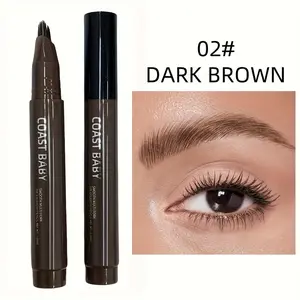 The eyebrow pencil multi-brush head design creates a clear and natural eyebrow shape + precise hairline filling, waterproof and anti-smudge, and 3D fluffy technology allows novices to instantly transform into long-lasting wild eyebrow makeup