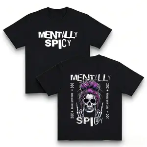 Mentally Spicy Hoodie Sassy Skull with Purple Messy Bun and Skeleton Hands Funny Unisex Sweatshirt with Handle With Care Vibes for Spicy Souls Black Long Sleeve Pullover Spooky