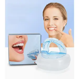 Adult Nighttime Sleep Anti-Grinding Tongue Biting Anti-Snoring Mouth Guard Artifact Double Layer Transparent Mouthguard for Men and Women White