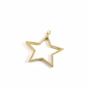 Star-Shaped Open Rhinestone Pendant Jewelry - Fashion Costume Accessory with Crystal Sparkles for Everyday Wear