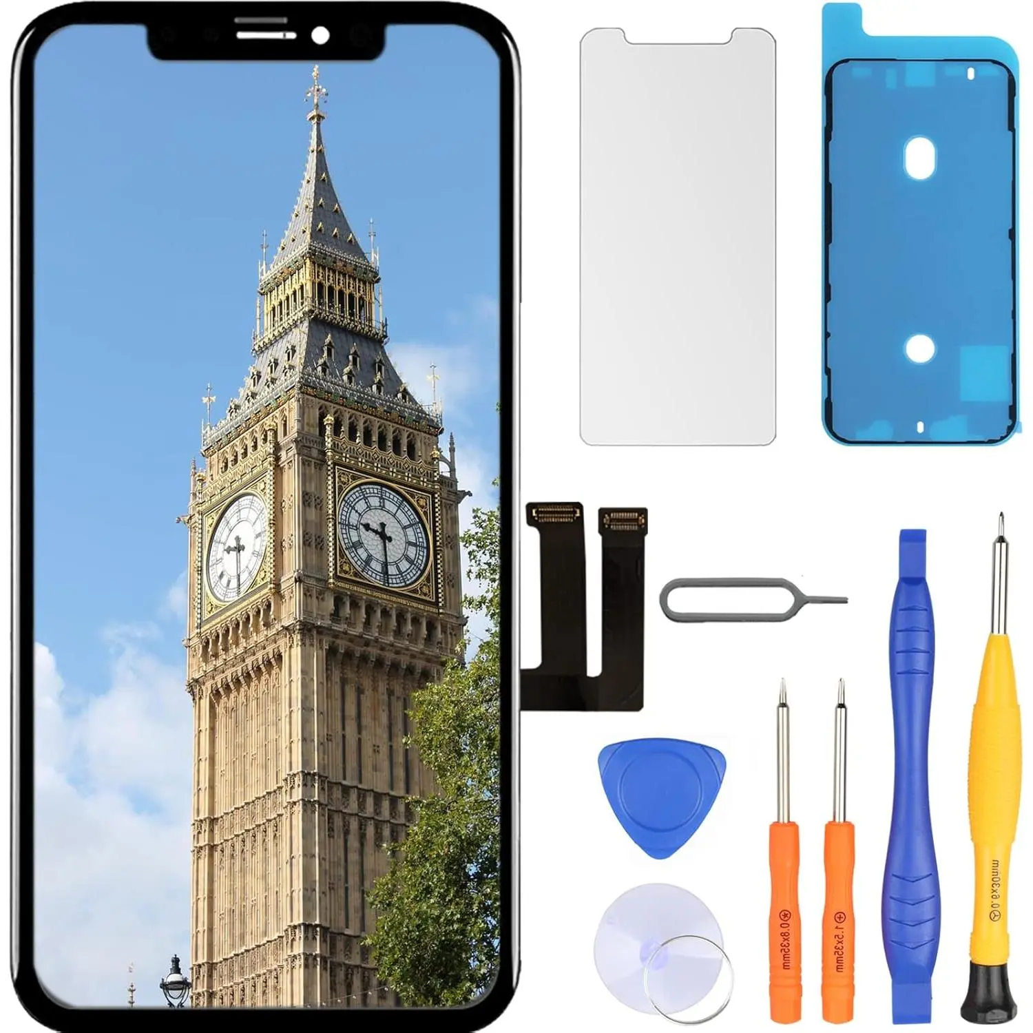 iPhone 11 LCD Screen 6.1 Inch Replacement Touch Screen 3D Touch Digitizer Assembly and Repair Kit (Models A2111, A2223, A2221)