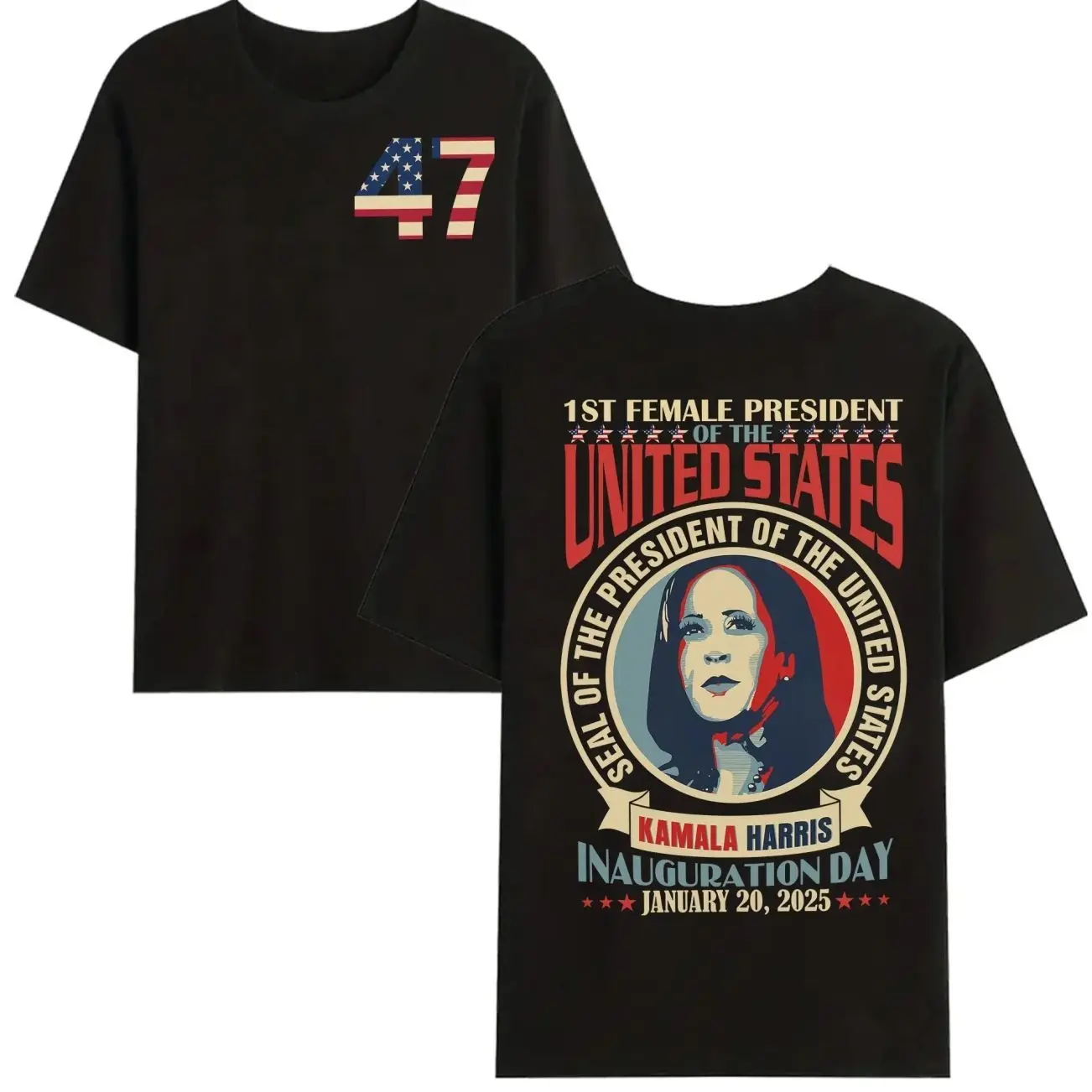 Kamala Harris President Inauguration Day Shirt, Democrat Shirt Menswear Top, US First Female 47th President Shirt, Harris 2024 Shirt