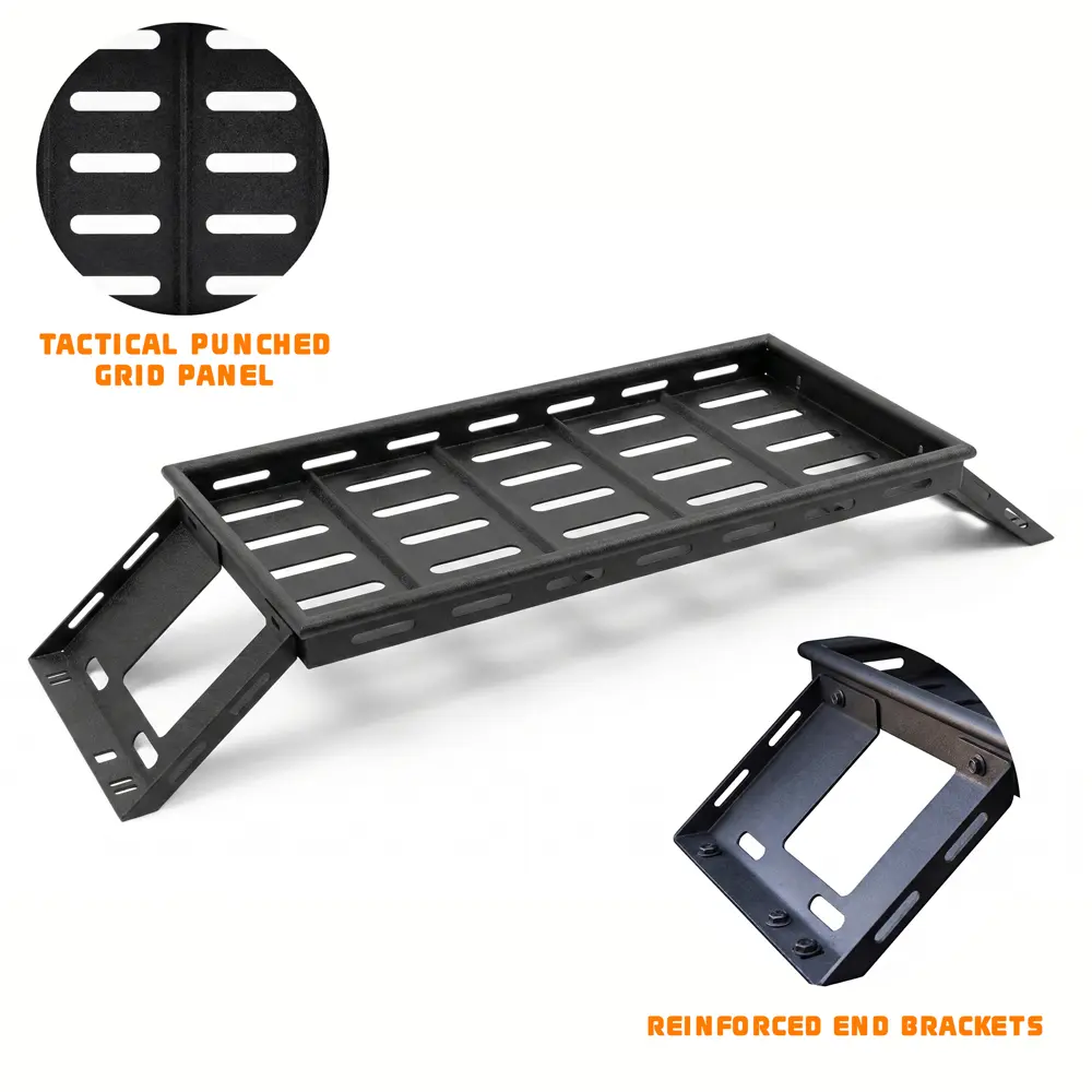 360LBS Heavy Duty Rear Trunk Cargo Rack | Interior Storage Basket Tray Compatible with 2007-2026 Wrangler JK & JL 4-Door Hardtop ONLY | Matte Black Steel Organizer