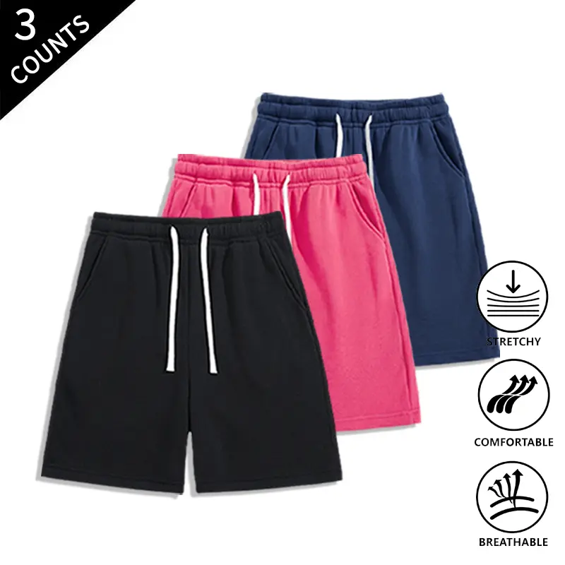 Summer wins! Men’s 3-Pack Multi-Purpose Sweat Shorts – for workouts, gym, running, and casual wear; soft, stretchy, breathable fabric with pockets