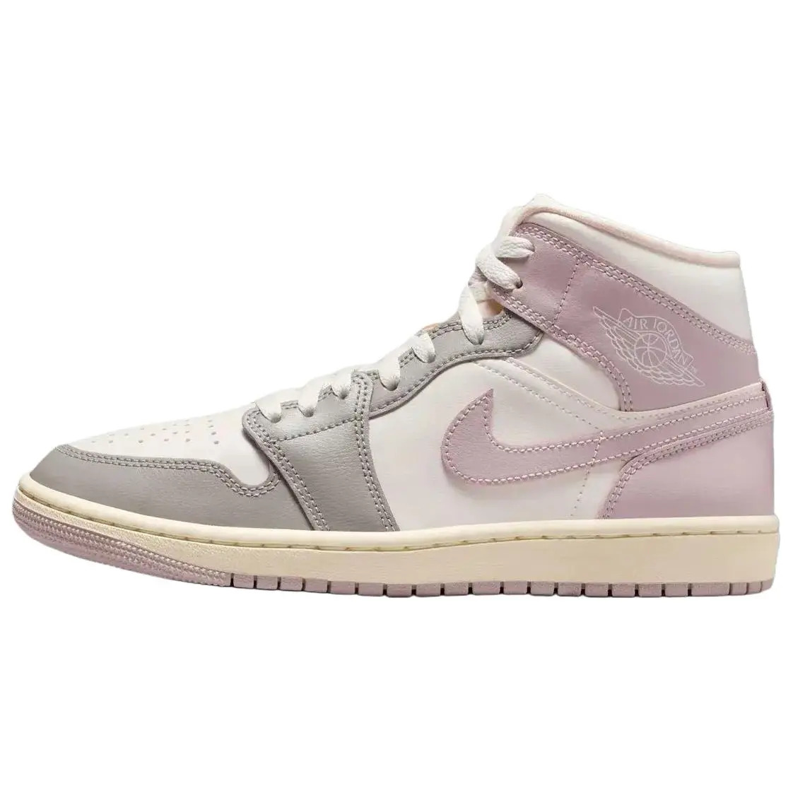 Wmns Air Jordan 1 Mid 'Enigma Stone Coconut Milk Particle Rose'