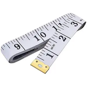 Soft Tape Measure Double Scale Body Sewing Flexible Tailor Craft Vinyl Ruler for Weight Loss Medical Body Measurement, Has Centimetre Scale on Reverse Side 60-inchWhite