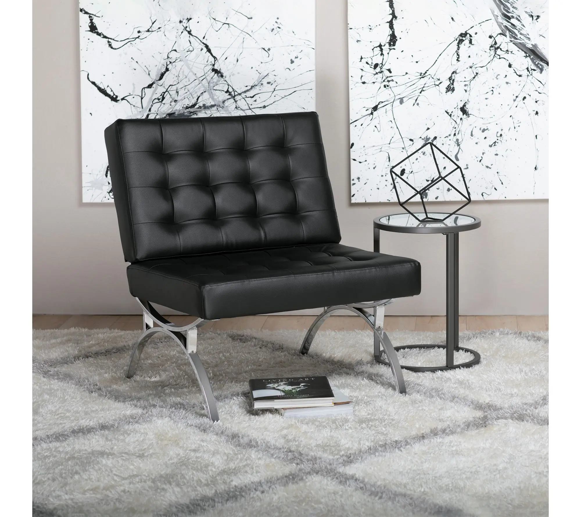 Studio Designs Home Newel Modern Accent Chair Blended Leather