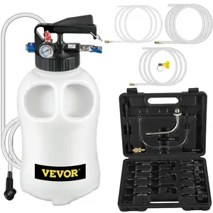 VEVOR Transmission Fluid Pump 2 Way ATF Refill System Dispenser, Oil and Liquid Extractor 10 Liter Large Capacity, Automatic Transmission Fluid Pump Tool Set with 14 Pieces ATF Filler Adapters