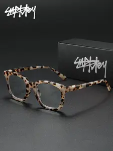 SUPKLEY Leopard Print Anti Blue Light Reading Glasses Square Frame Eyeglasses, Reading Eyewear, Lightweight Durable Glasses, Online Reading/Commuting, Unisex Lightweight PC Material With Multiple Degrees Choose From Brand Packaging Holiday Gifts