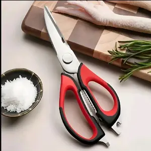 7-in-1 MultiPurpose Kitchen Scissors with Magnetic Holder Stainless Steel Sharp Blades for Cutting Food Meat Fish Removable Easy-to-Clean Design Ambidextrous Construction Perfect for Refrigerators Microwave