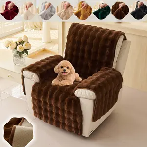 Plush Faux Fur Recliner Chair Cover 1PC, Thick Soft Sofa Cover, Pet Friendly Non Slip Single Armchair Protector, Warm Cozy Machine Washable Cover for Lounge Recliner, Washable Sofa Slipcover, Chair Loveseat Slipcover