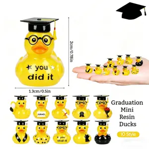 60Pcs Graduation Themed Rubber Ducks Set, Bulk Cute "You Did It" Figurines with Mortarboards, Office Presentation & Graduation Party Decorations, Guest Gifts