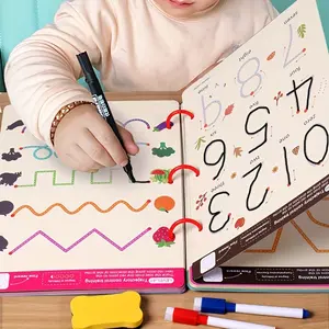 Reusable Magic Tracing Workbook, Tracing Preschool Books, Educational Drawing and Pen Control Training, Visual Learning Tools, Includes Pen and Eraser, Learning Essential, School Supplies, Gift for Kids