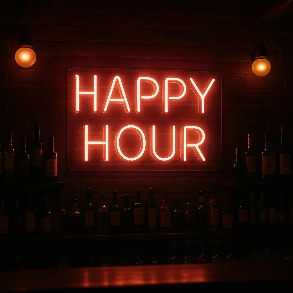 Happy Hour Neon Sign – Custom LED Decor