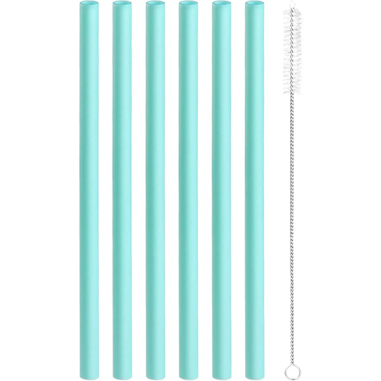 Owala Water Bottle Replacement Parts Set - Bisphenol A (BPA)-Free Plastic Reusable 0.39 Inch x 8.27 Inch for 24 Oz Freepsip, 32 Oz Cups - 6 Straws, 1 Cleaning Brush (Drinkware Accessories)