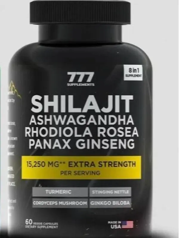777 Shilajit & Sea Moss Capsules – Extra Strength 19,445mg & 15,250mg – Ashwagandha, Black Seed Oil, Ginseng, Ginger – 60 Veggie Capsules Healthcare