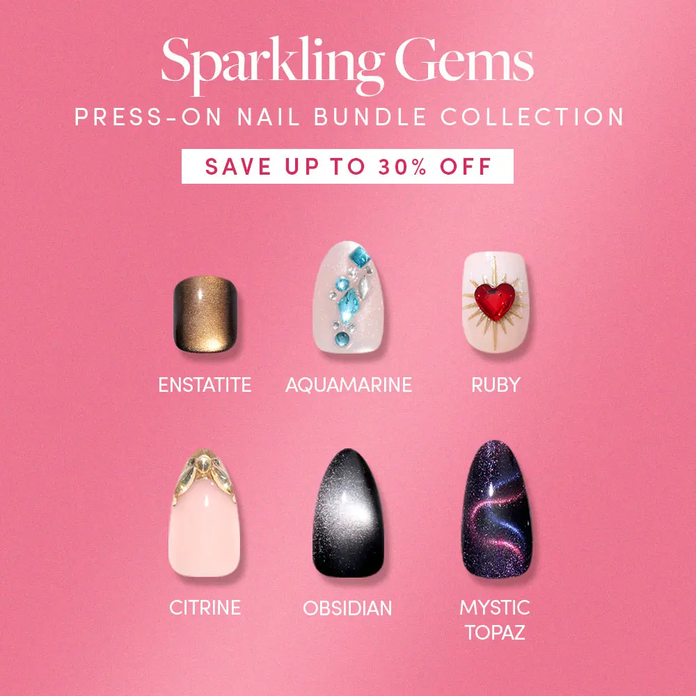 Glamnetic Sparkling Gems Press On Nail Bundle Collection – Multiple Bundle Sizes