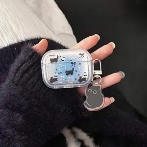 1 Pc Blue Gradient Cat Rabbit Design Anti-Scratch Shockproof AirPods Case, Protective Cover for AirPods Earphones, Stylish and Durable Audio Protection Headphones