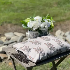 Handmade Organic Buckwheat Pillow with Floral Cotton Cover - Neck Pain Relief, Adjustable Firmness, Breathable & Eco-Friendly - Perfect for Side, Back & Stomach Sleepers - 3 Sizes: Small (12"x16"), Medium (14"x20"), Large (20"x26")