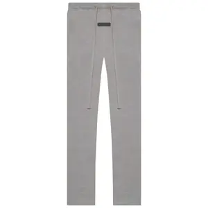 Mens Heather Grey Heavyweight Cotton Uncuffed Relaxed Sweatpant Loose Fit Streetwear Casual Gym Lounge Athleisure